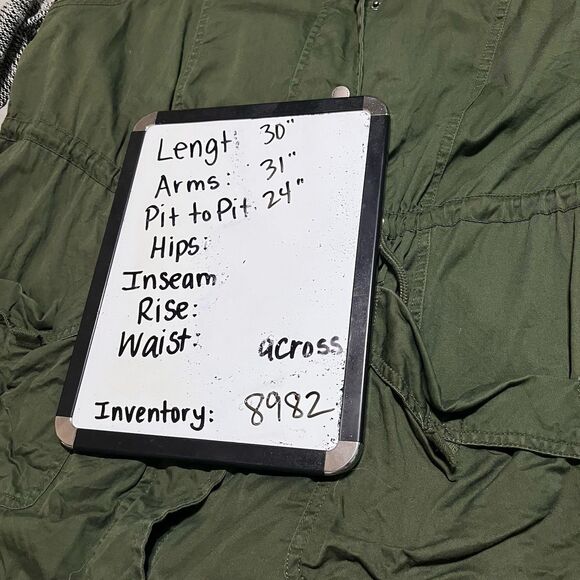 Torrid Womens Utility Jacket Plus Sz 2X Green Canvas w/ Knit Arms Hooded Zip Up - Picture 10 of 10